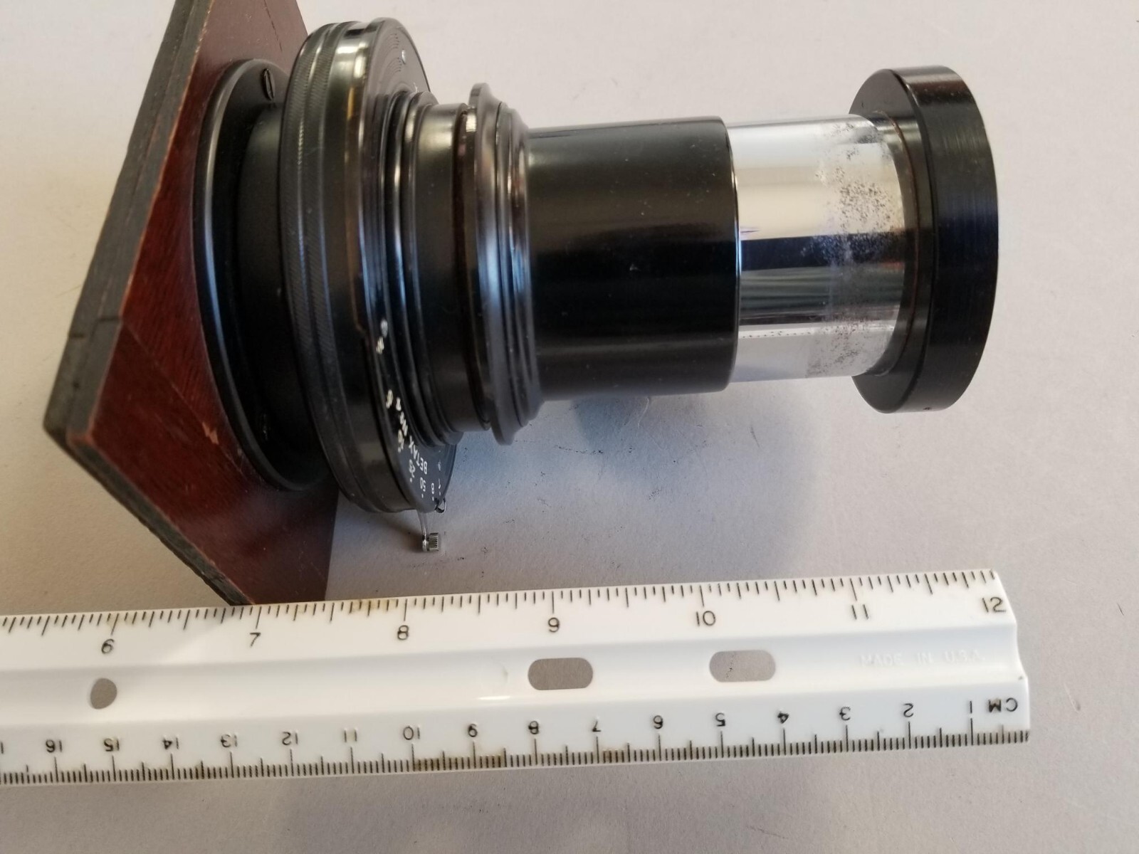 Vintage Wollensak Betax No. 4 Barrel with shutter on 5″ x 3 3/4″ board. Read!