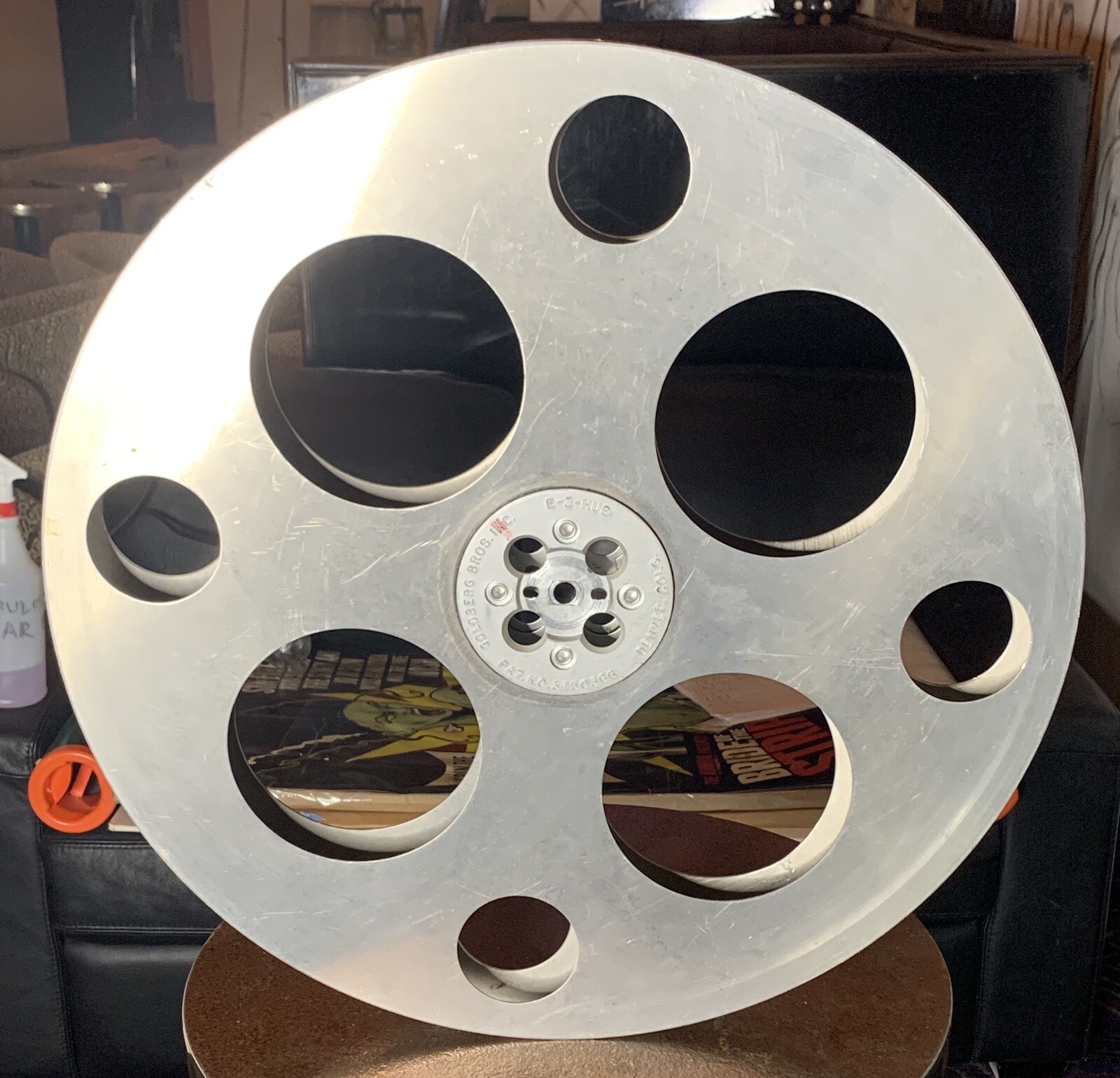 Vintage Goldberg Bros Inc. Film Reel. 24 INCHES. E-Z HUB PAT NO. 3450366