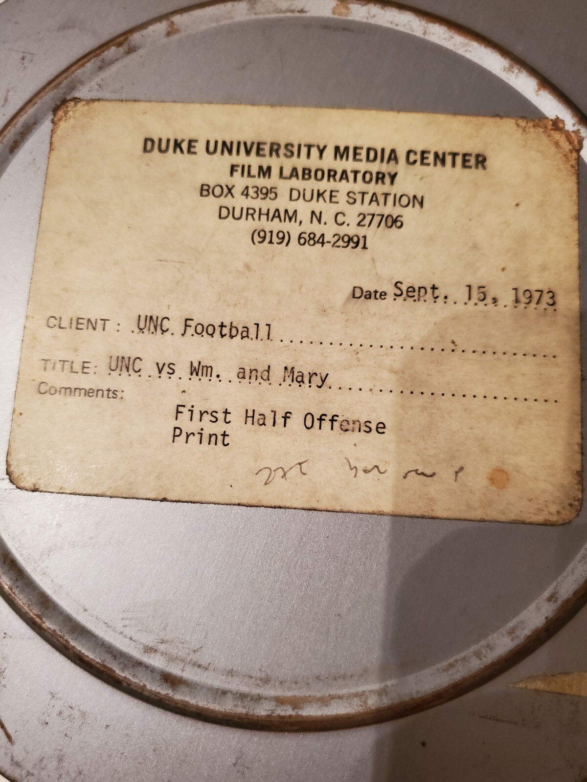 5 Vintage 7″ Metal 8mm Game Film Canisters 1973 UNC Tar Heels Football Carolina