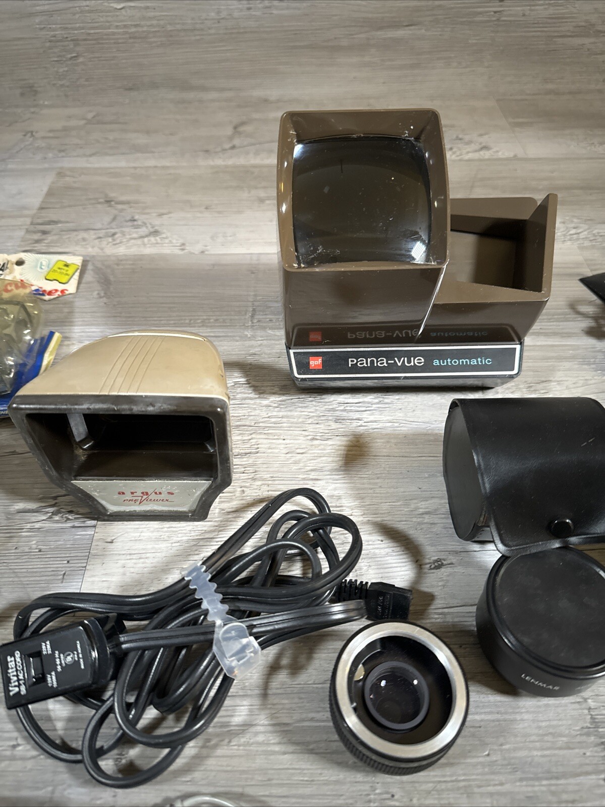 Vintage Camera Accessories Lot Lenses Caps Cords Viewers Handles Cases READ DESC