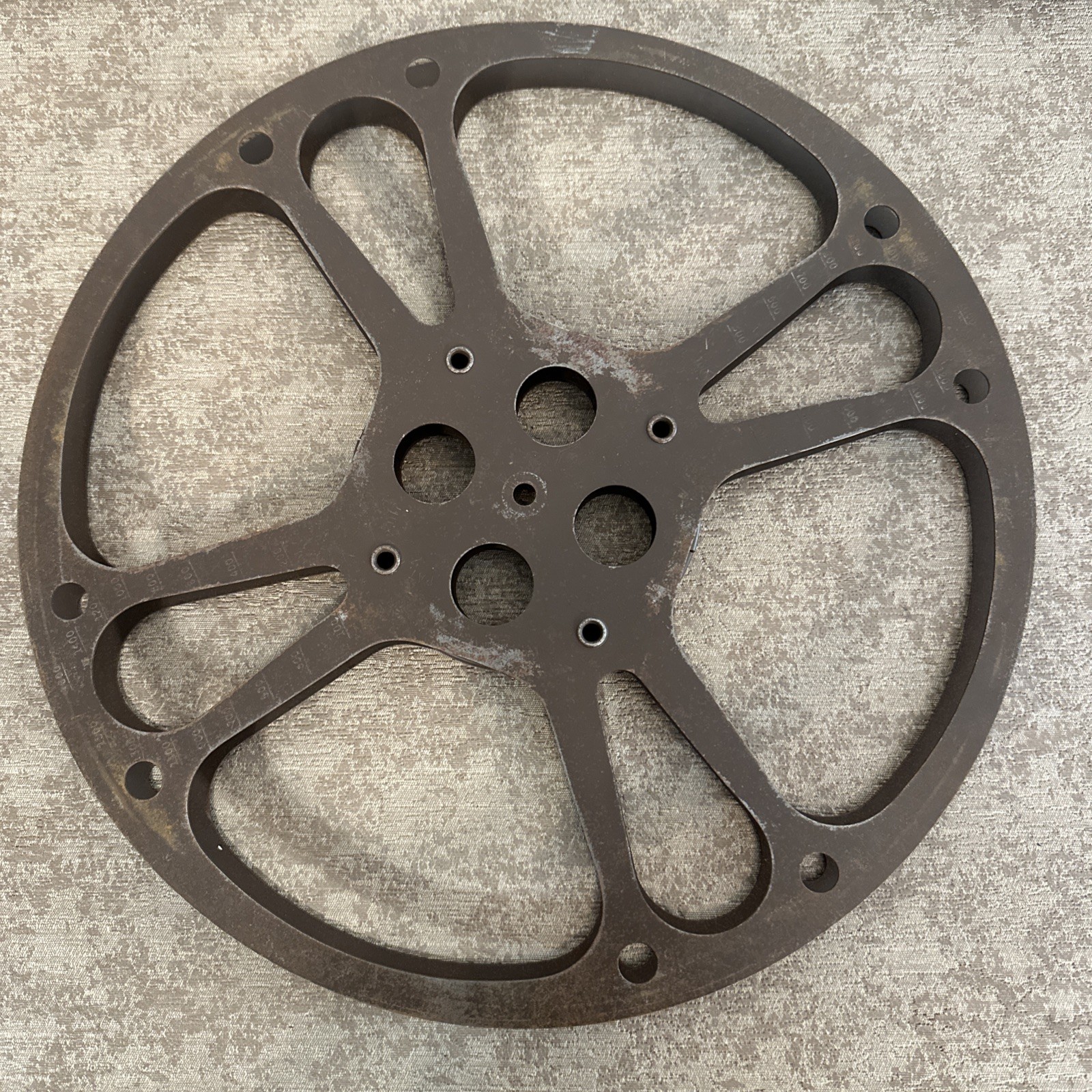 Vintage Goldberg Bros. Metal Film Reel & Canister 16mm 13 3/4” 1600 ft