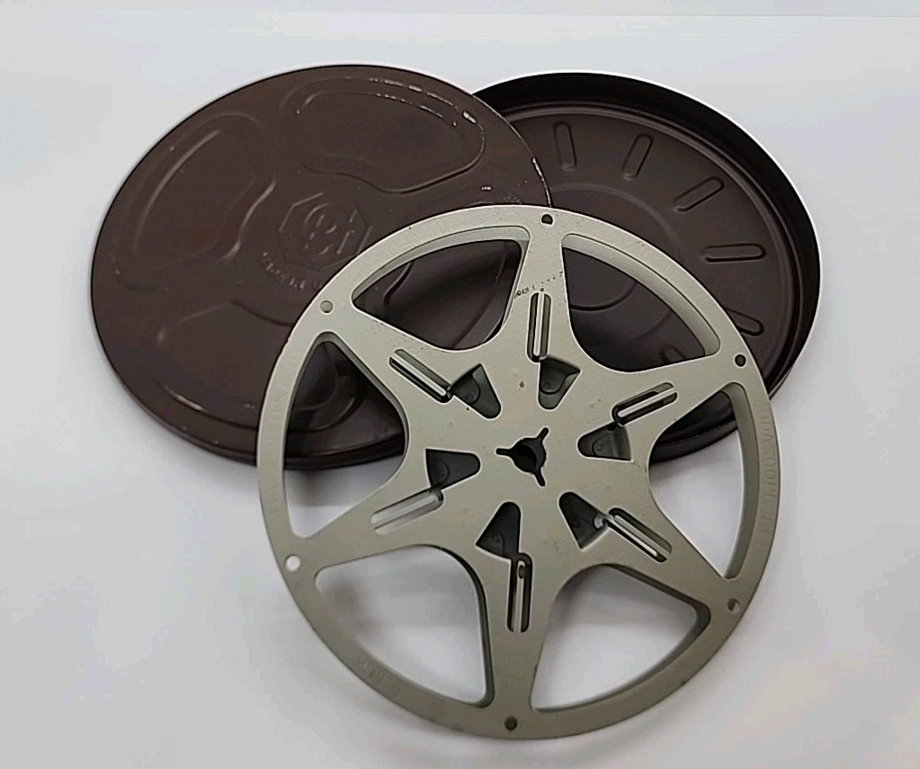 7″ GOLDBERG BROTHERS Brown Metal Reel & Canister for Standard 8mm Film Kodak