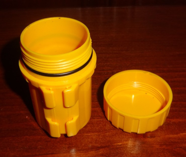 35mm Film Canisters w/Shoulder Strap, Screw-On Lid, Rubber Waterpoof Gasket, New