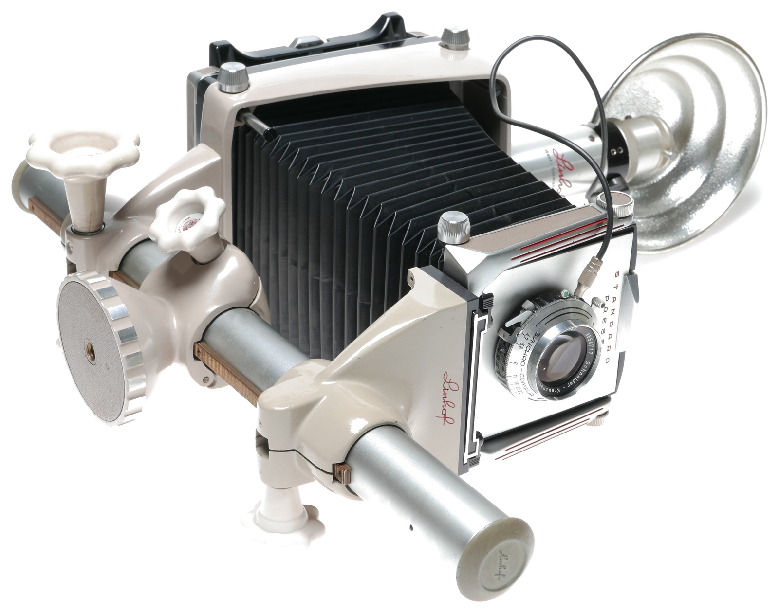 Linhof monorail 4×5 view camera Kardan 4.7/127mm Xenar Press