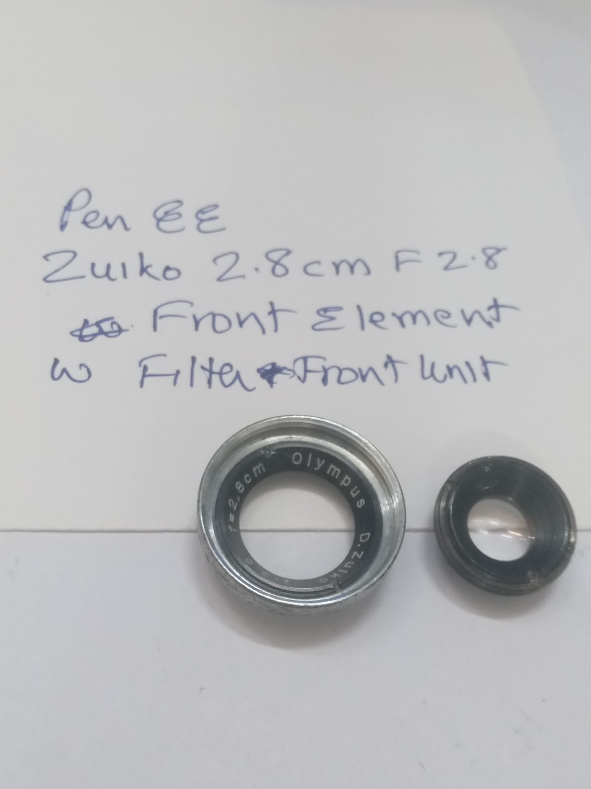 Olympus Pen EE Zuiko 2.8cm F2.8 Front Lens Element W Front Unit Ring