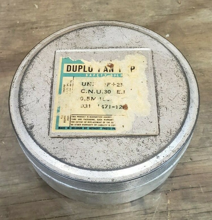 Vintage Gevaert Belgium Safety Film Tin – Canister 4″ Galvanized Metal