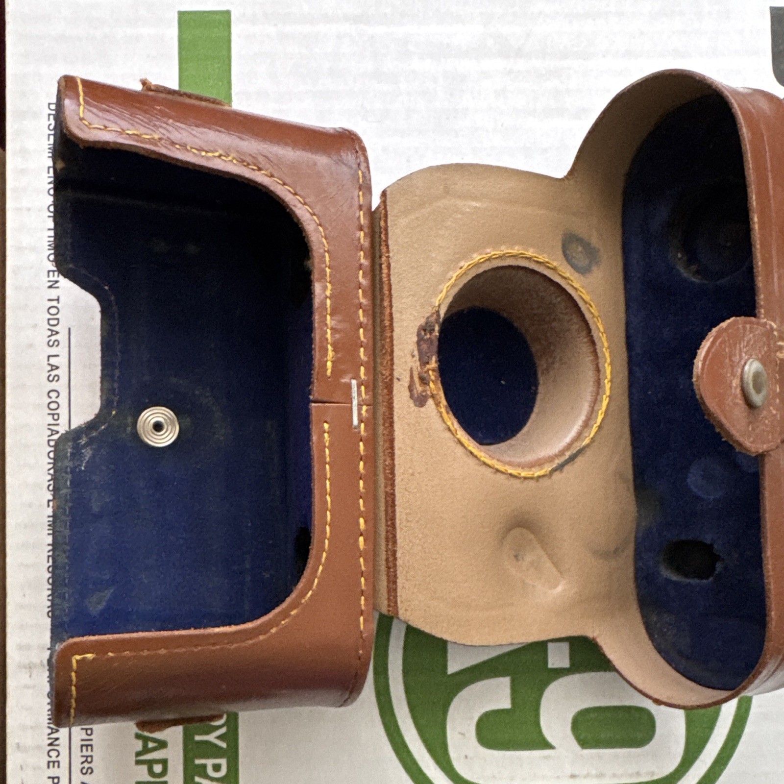 Zeiss Ikon Ikonta Camera Case Vintage Brown Leather Snap Closure