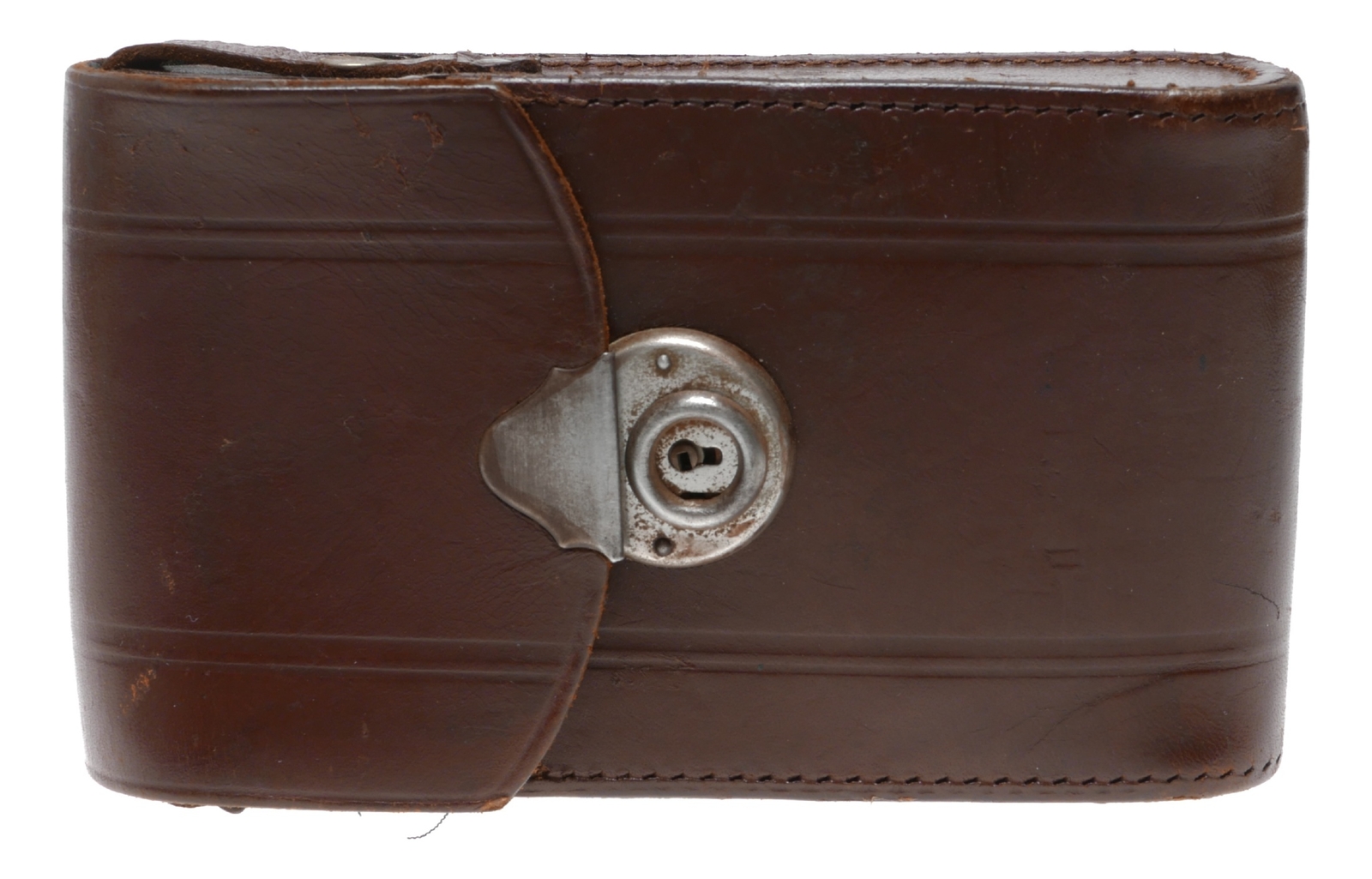 folding bellows camera vintage film antique leather case tan used