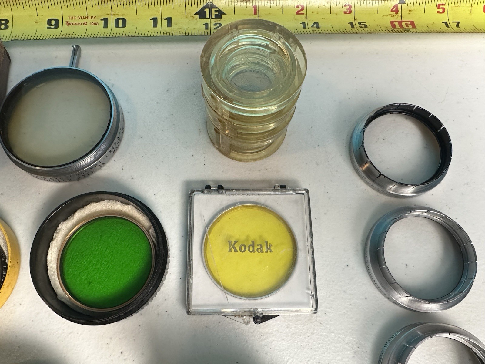 Vintage Kodak Ednalite Optical Filter Lot w Holders Rings Pola-Screen Viewer