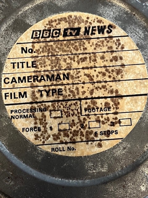 Vintage Eastman Kodak 16mm Film Reel Can from BBC news 7″