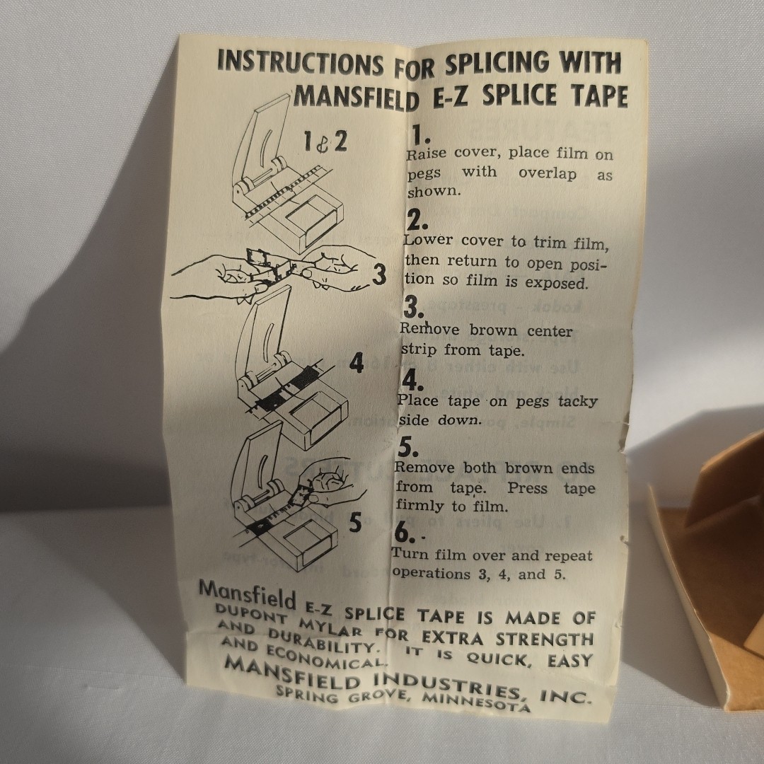 Vintage Mansfield Holiday E-Z Splice 8mm Super 8 Film Cutter Splicer Movie Tape