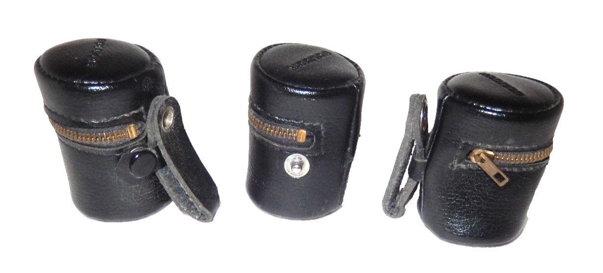 3 Vintage Soligor 35mm Film Cases Canisters Holders Zipper Closure