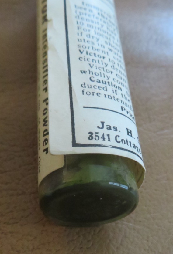 Antique Victor Intensifier Powder for Weak Negs Jas A. Smith & Sons (see Note)