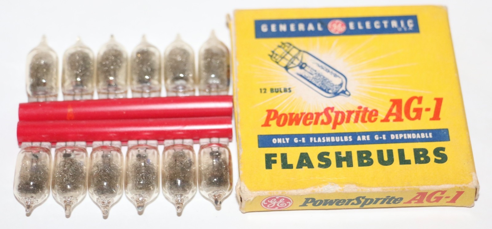 GE PowerSprite AG1 Flashbulbs Box of 12 Free USA Shipping