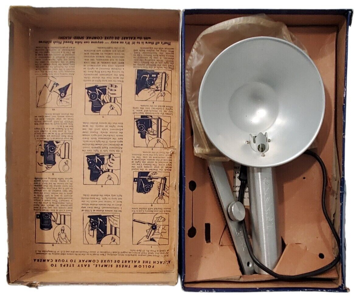 Kalart Speed Flash Safety First De Luxe Compak Original Box 1950’s Parts/Repair