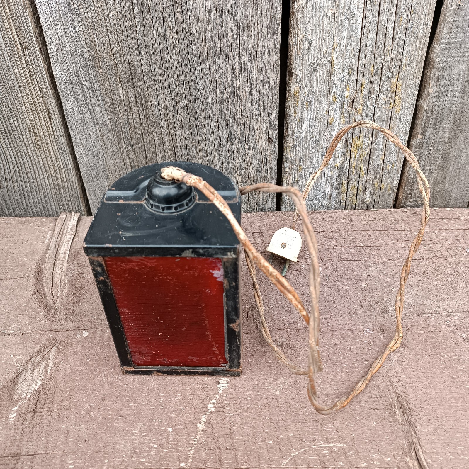 Soviet rich antique red lantern for photo printing 1980s USSR antique.