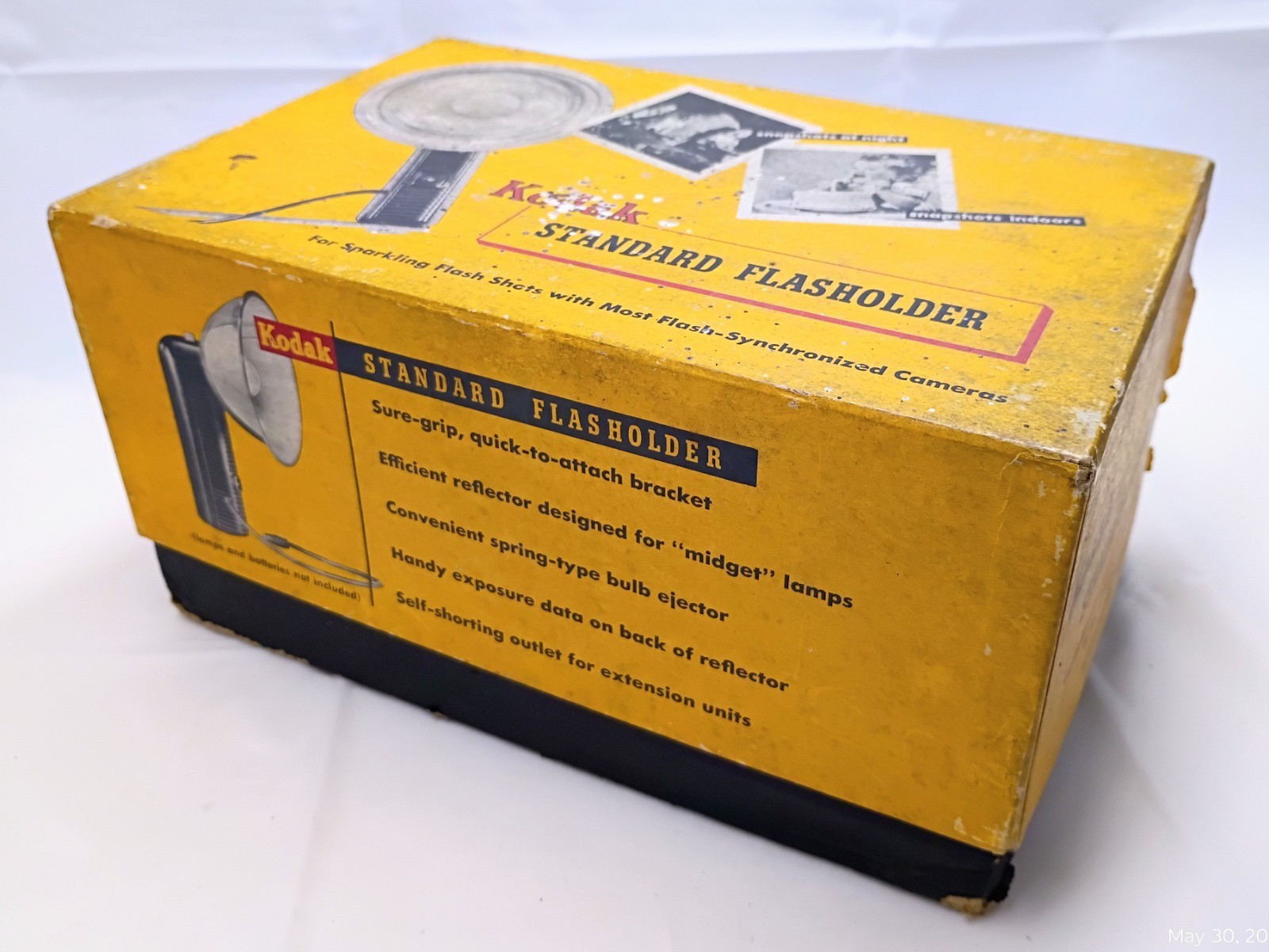 Vintage ’50’s Kodak Standard Flasholder Lumaclad Reflector In Box – NOT TESTED