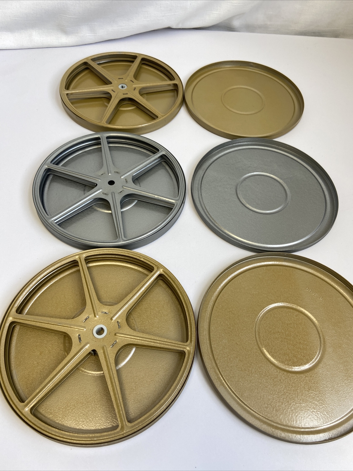 Vintage Metal Empty Film Reels And Container Cases Lot Of 3