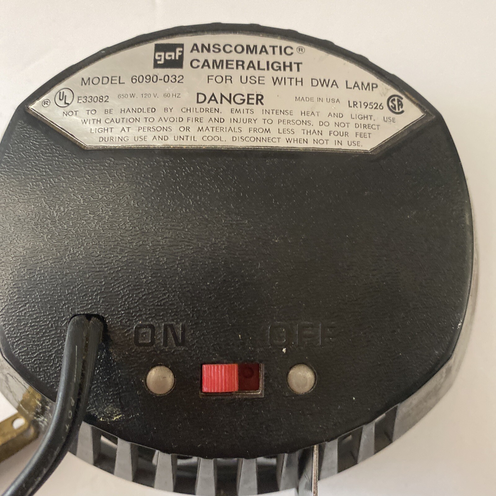 GAF Anscomatic Camera Light cameralight 6090-032 Vintage Works