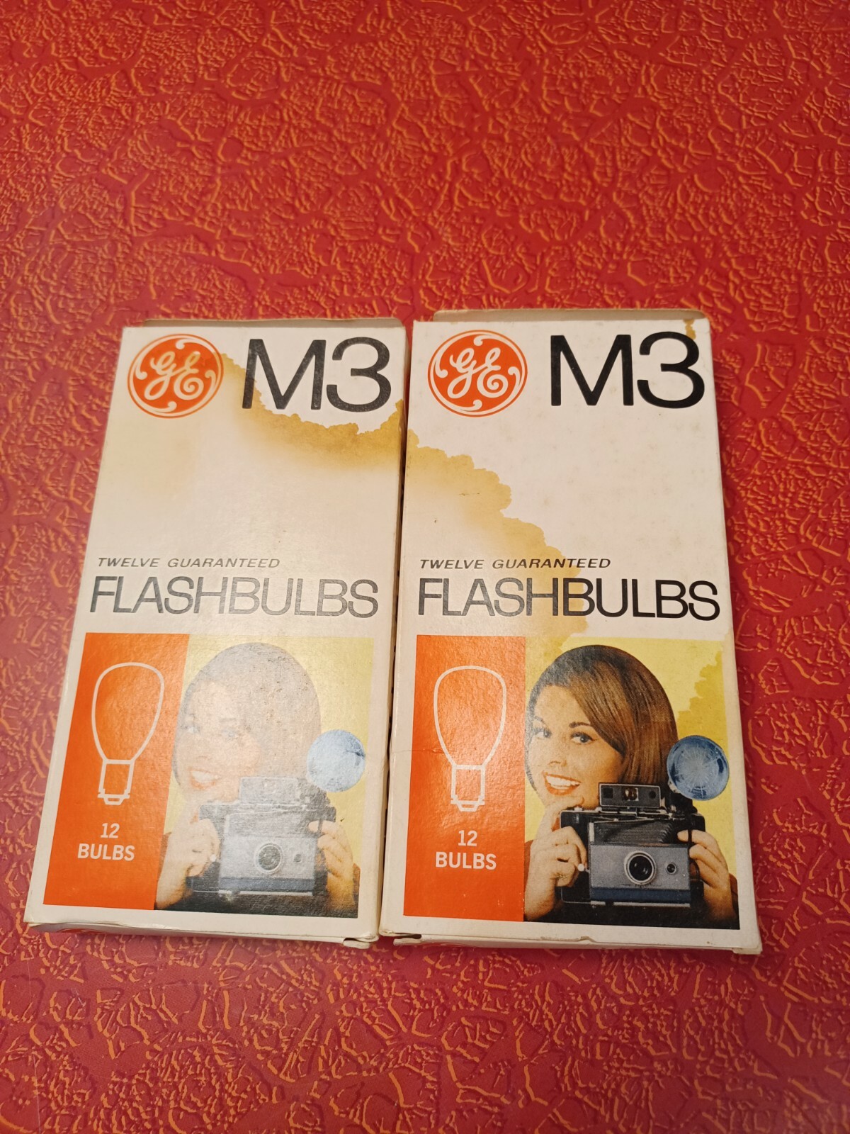 Vintage Mid-century GE M3 Flashbulbs Lot of 2 Boxes 24 Flashes