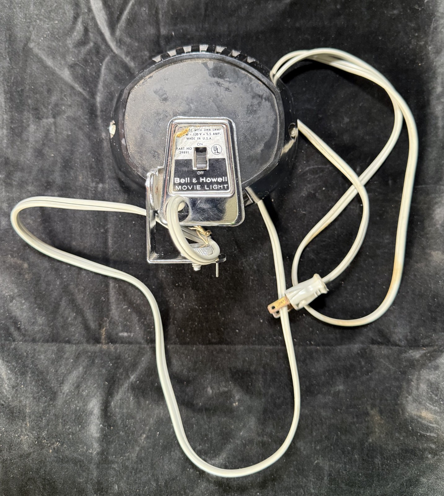 Vintage Bell & Howell Movie Light Part No 39891 120V/5.5 AMP, Tested, Works (B2)