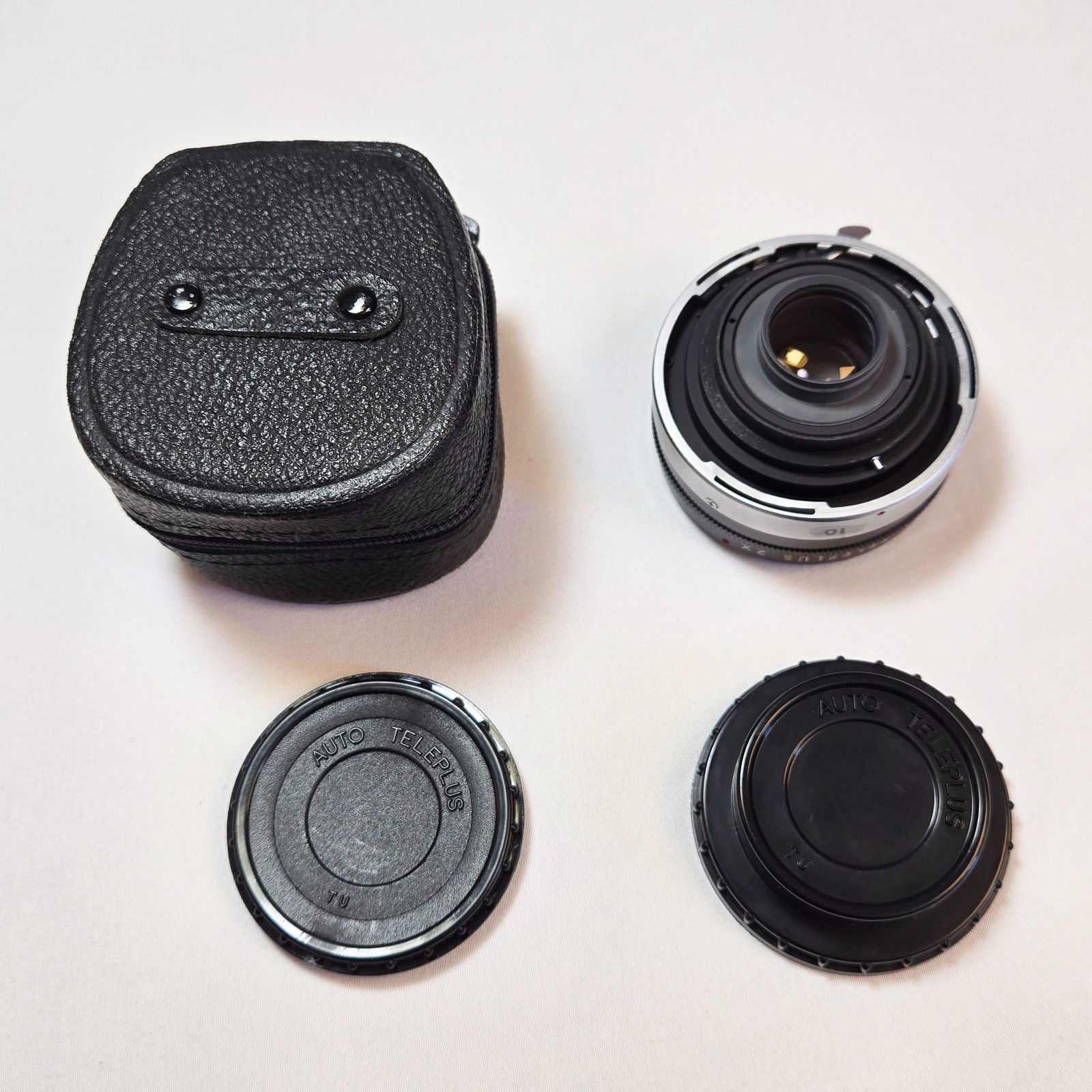 Samigon Auto Teleplus 2x Teleconverter Case & Caps Japan 35mm Vintage Camera