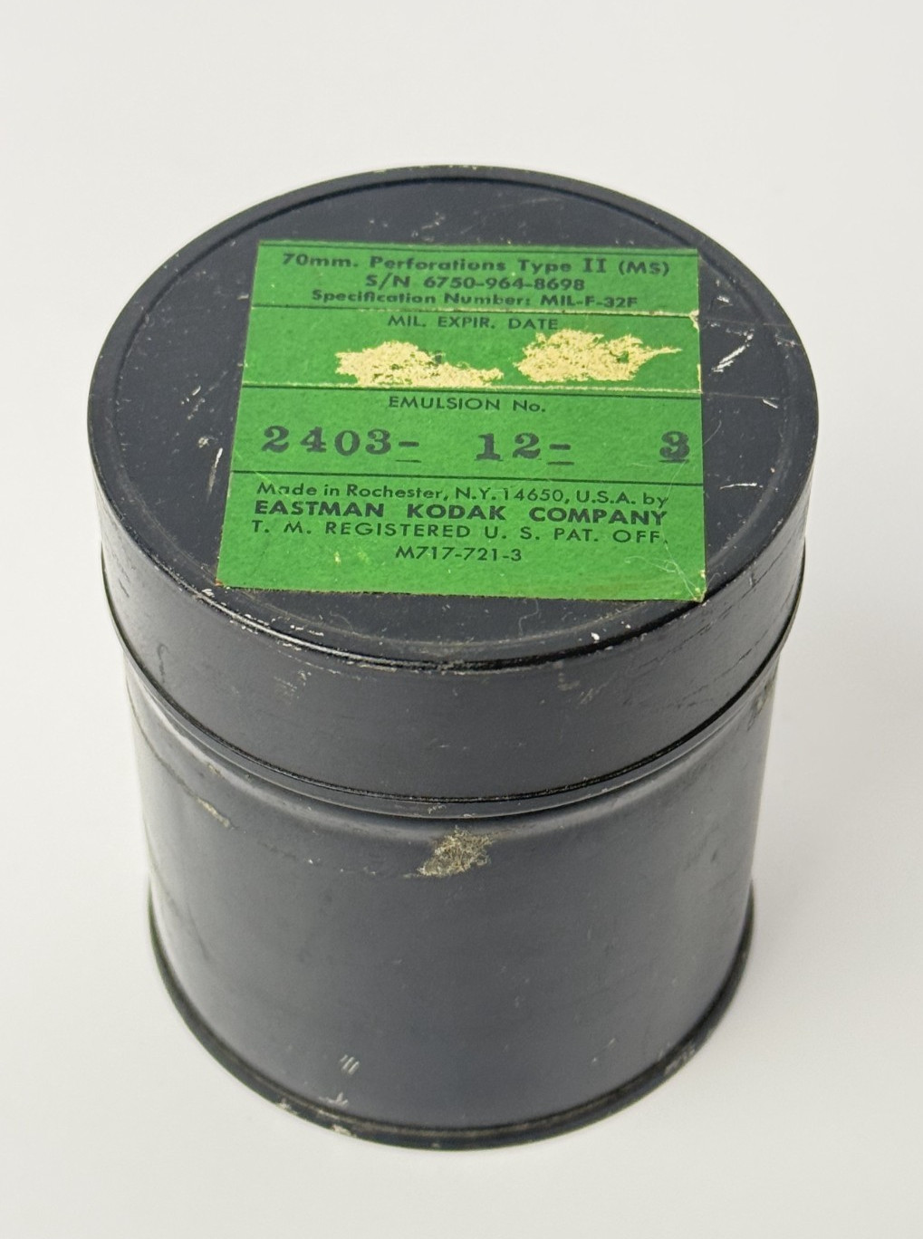1966 Eastman Kodak 70mm Film, Reel, Canister (#2) Open Canister