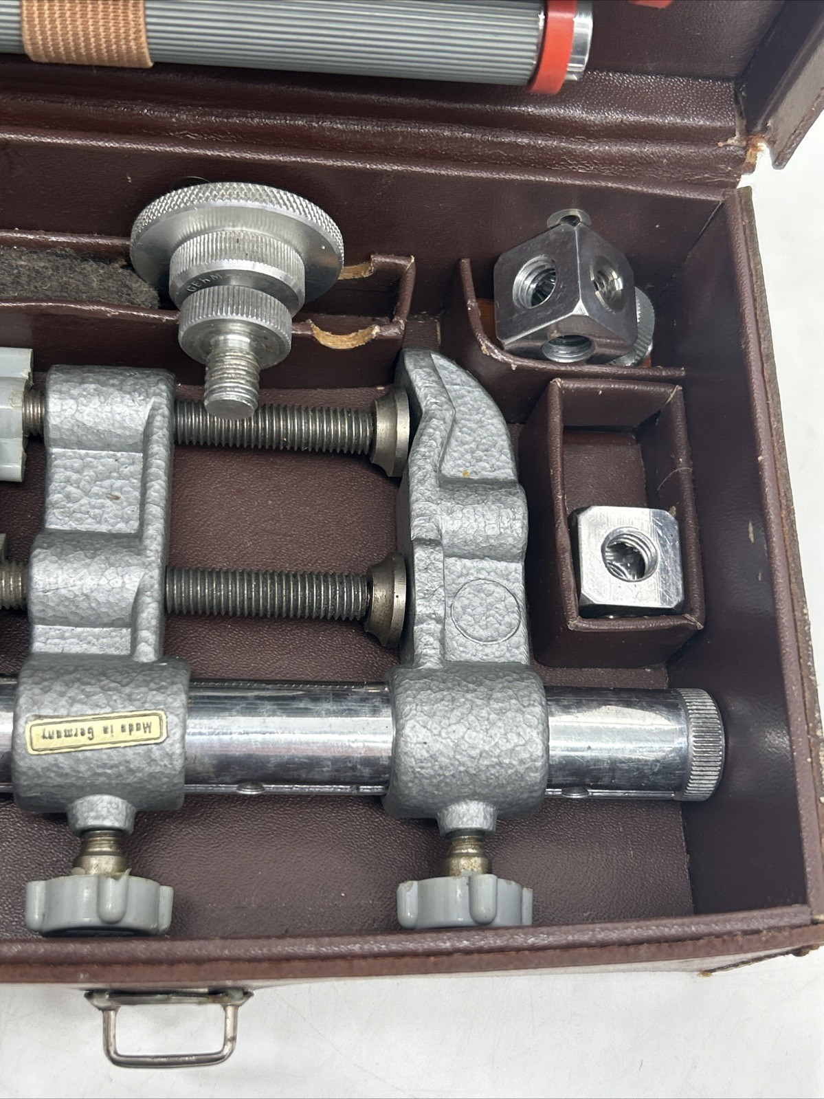 Vintage ROWI Camera Gear Stand Mounting Accessories W/Hard Leather Case Germany