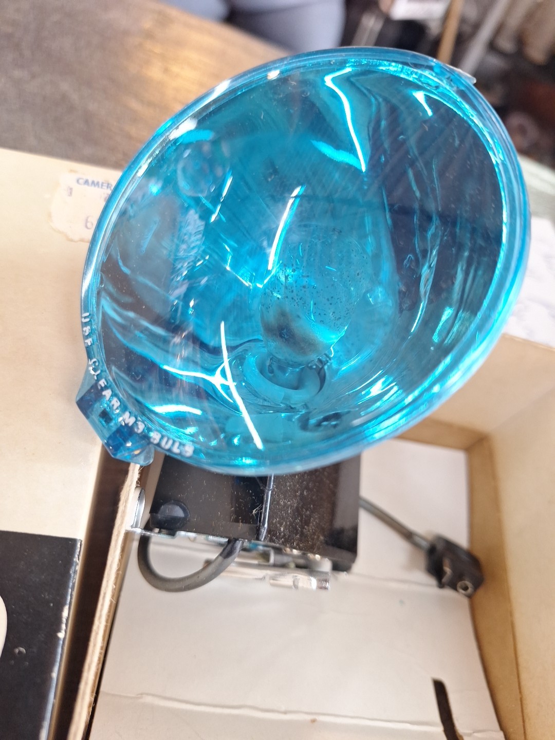 Vintage Polaroid Model 268 Flash Bulb Attacment with Blue Lens ~ Orginal Box