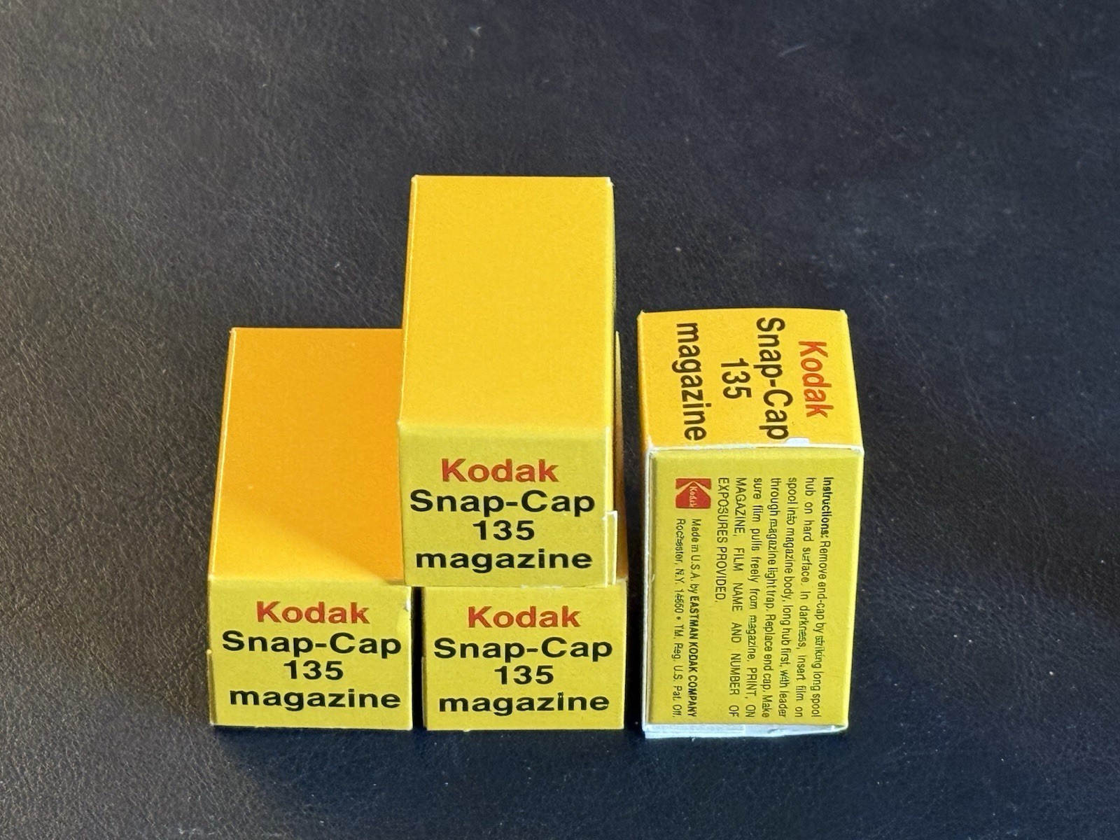 Lot of 4 Kodak Snap-Cap 135 Film Magazine New Old Stock SEALED BOXES