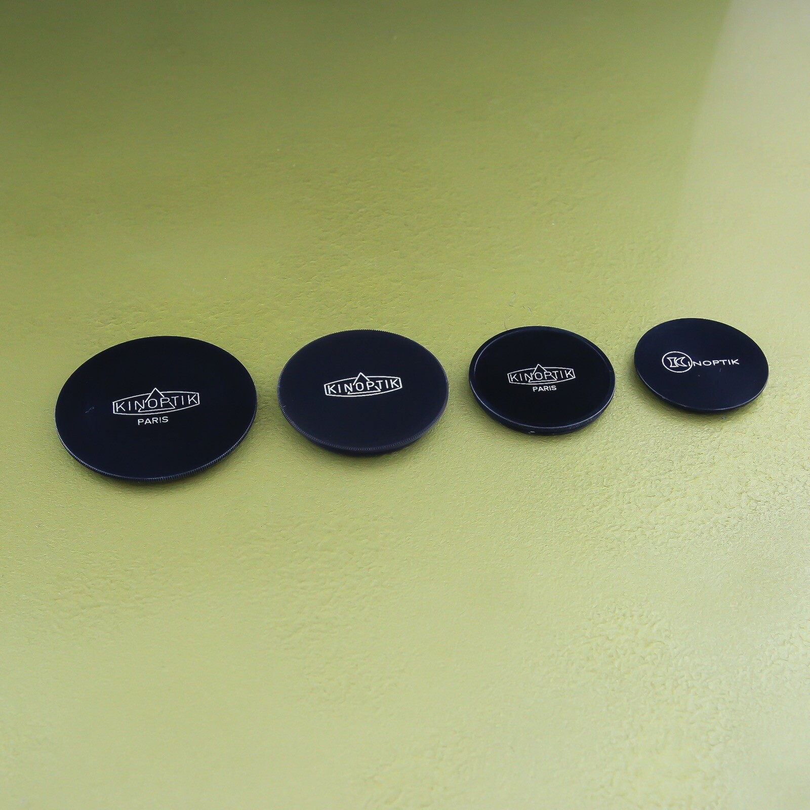 genuine Metal KINOPTIK paris 44,5 / 50 / 54 / 55 mm screw front lens cap set☆☆☆☆