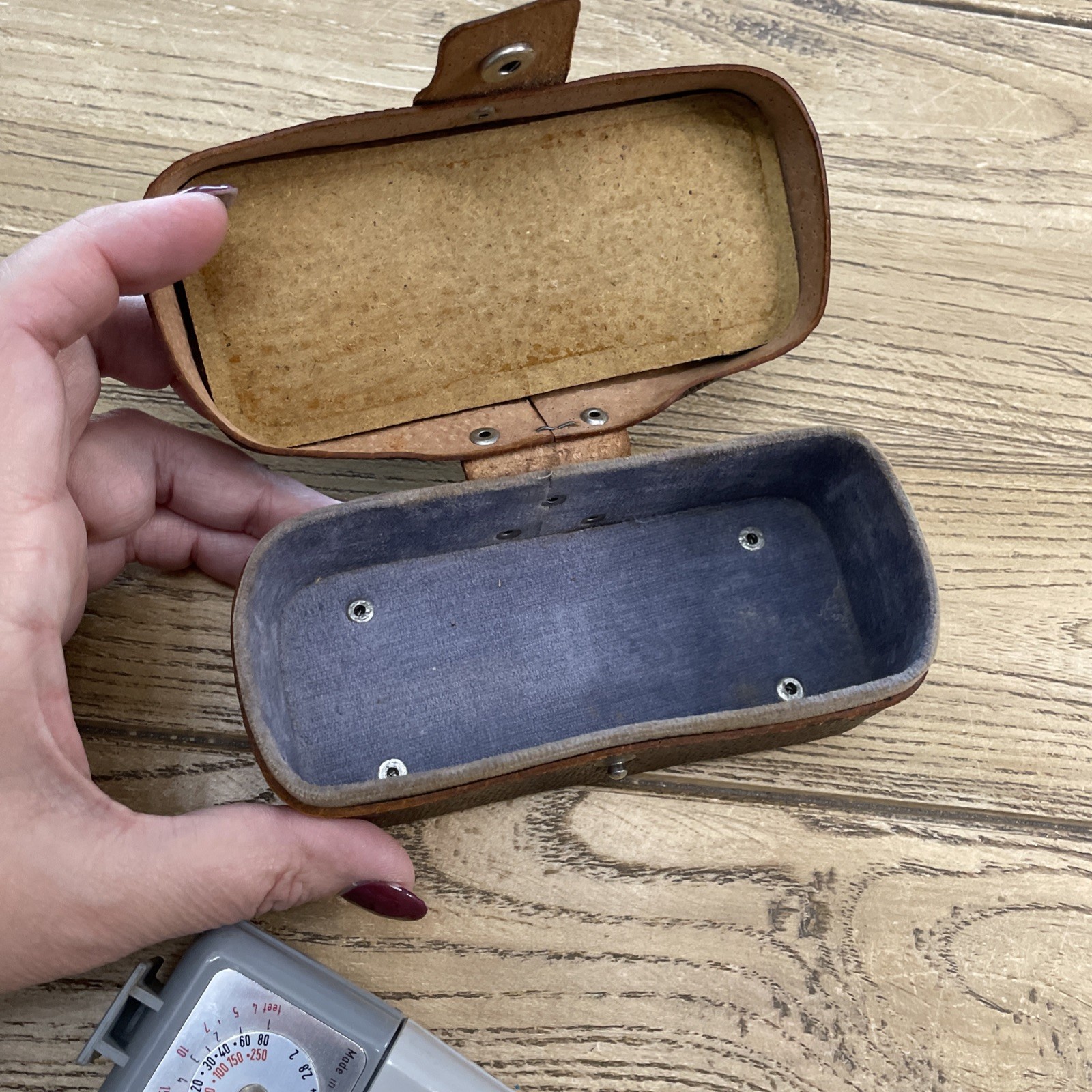 Zeiss Ikon Ikoblitz 5 Flash Unit With Brown Case Made Germany Vtg *untested*