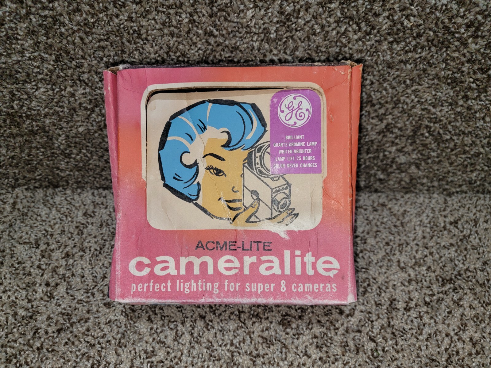 ACME-LITE Vintage Super 8 Movie Camera Lamp Cameralite Model 70 USA Chicago