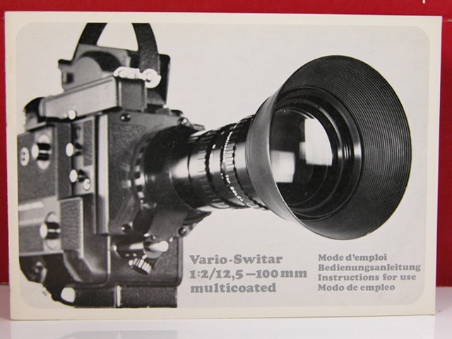Bolex Vario-Switar 12.5-100mm Zoom Lens FACTORY INSTRUCTION MANUAL Original