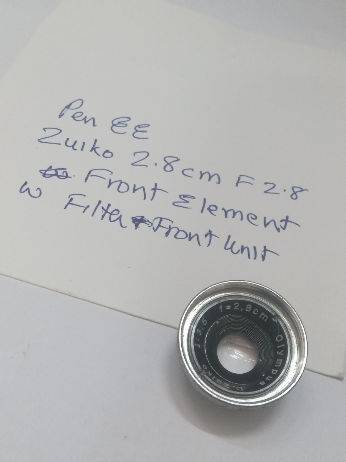 Olympus Pen EE Zuiko 2.8cm F2.8 Front Lens Element W Front Unit Ring