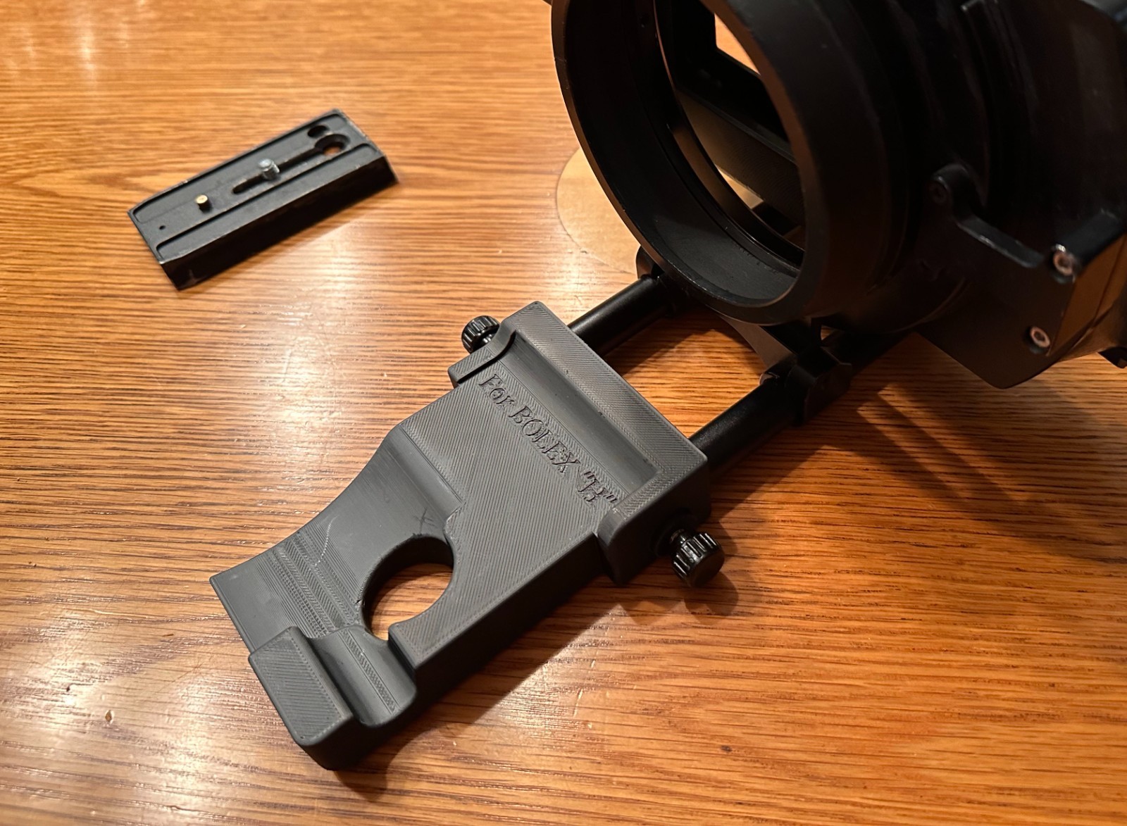 Bolex Saddle for 15mm Rods 60mm on Center – for “REX1 2 or 3” Round Base Cameras
