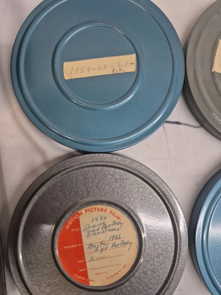 8MM Film Movie Reel Storage Case w/ Home Movie Worlds Fair 1962 Zoo Lake
