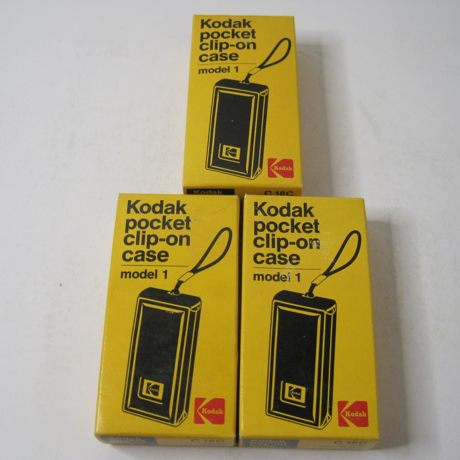 Lot of 3 Kodak Pocket Clip-on Case Model 1 C 18C For Kodak Instamatic 10 Camera