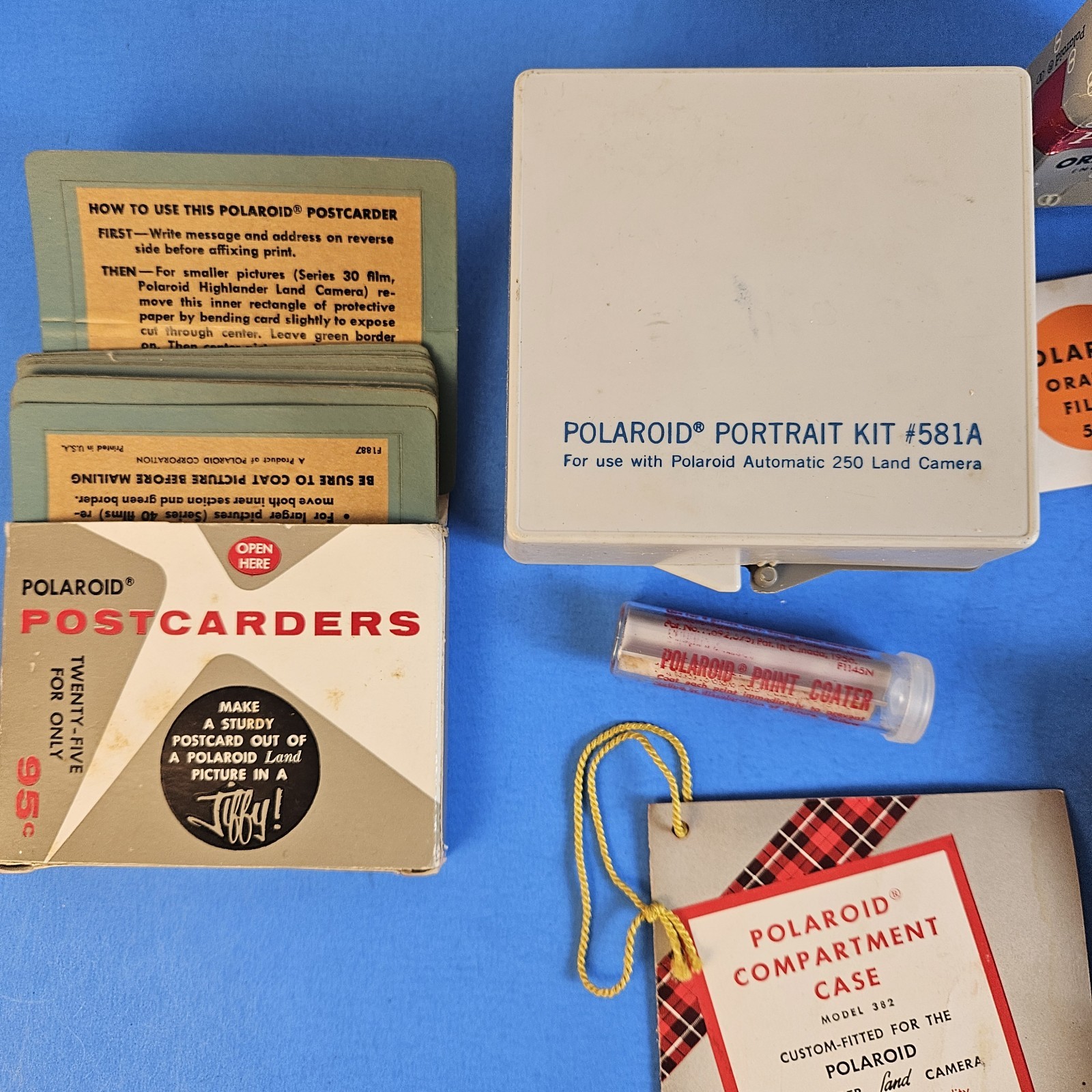 Vintage Lot of Polaroid Camera Accessories/Manuals/etc – Untested 581A,456,620