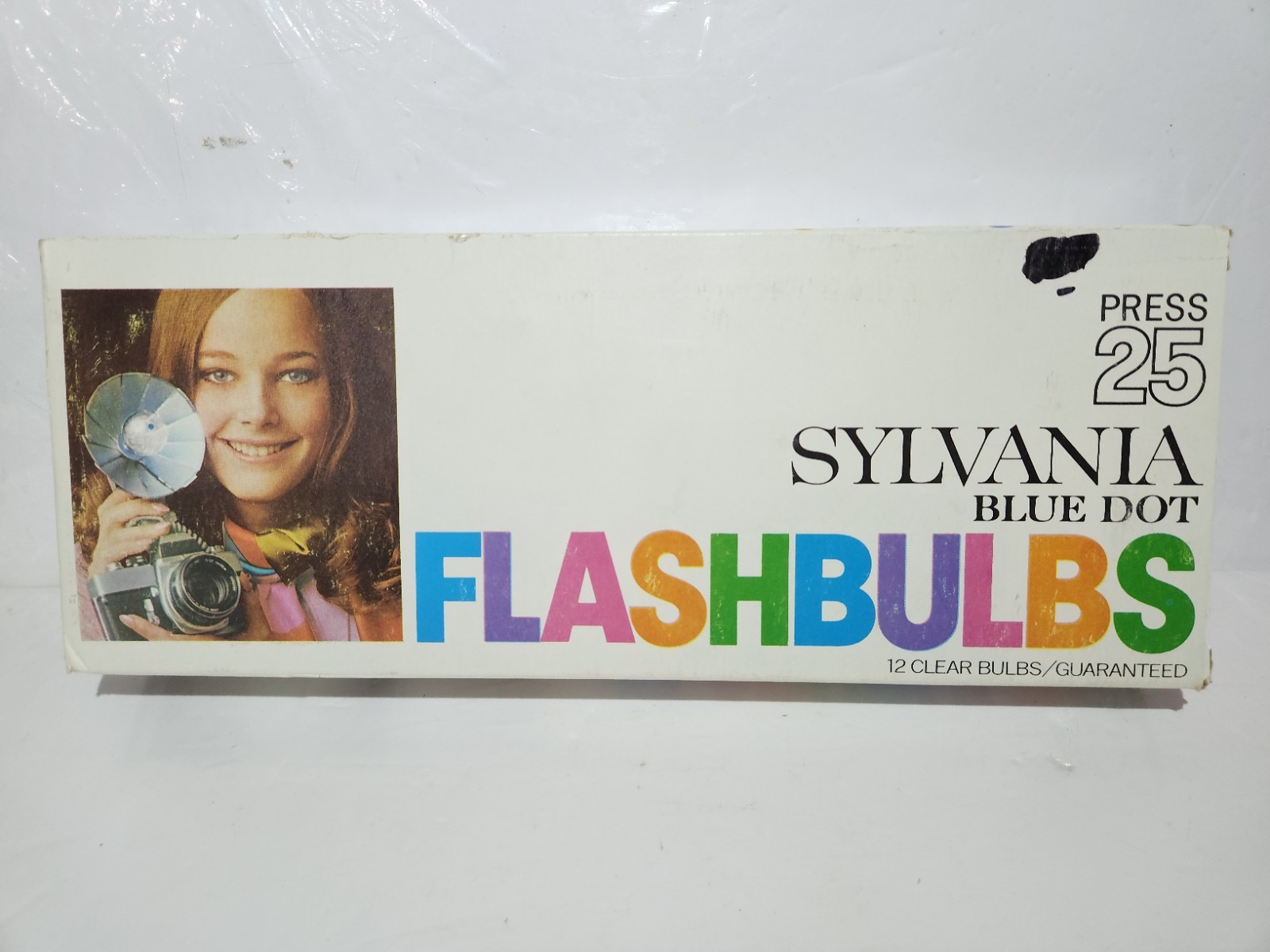 Vintage Sylvania Blue Dot Flash Bulbs Press 25 Pack of 12 Original Box