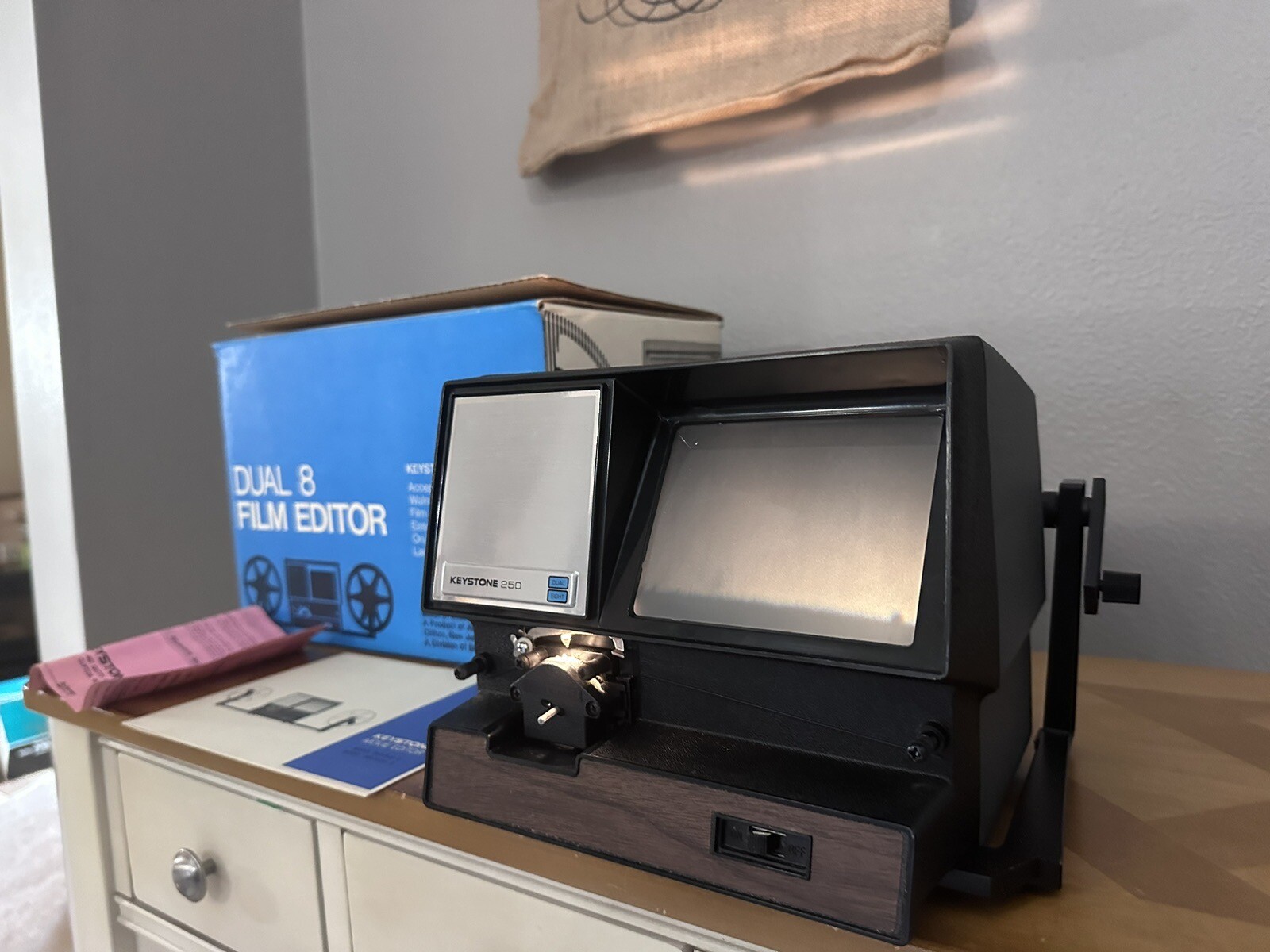 Dual 8 Film Editor, Keystone Model 250 W/ Original Box And Manual. Excellent!!