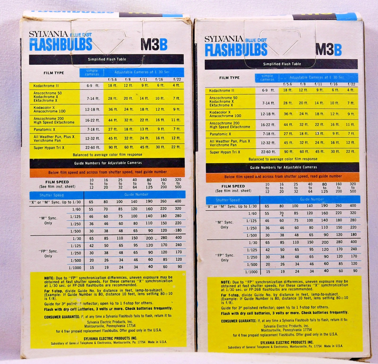 33 Vintage Sylvania M3B Blue Dot Flashbulbs Blue Color Unused Original Box