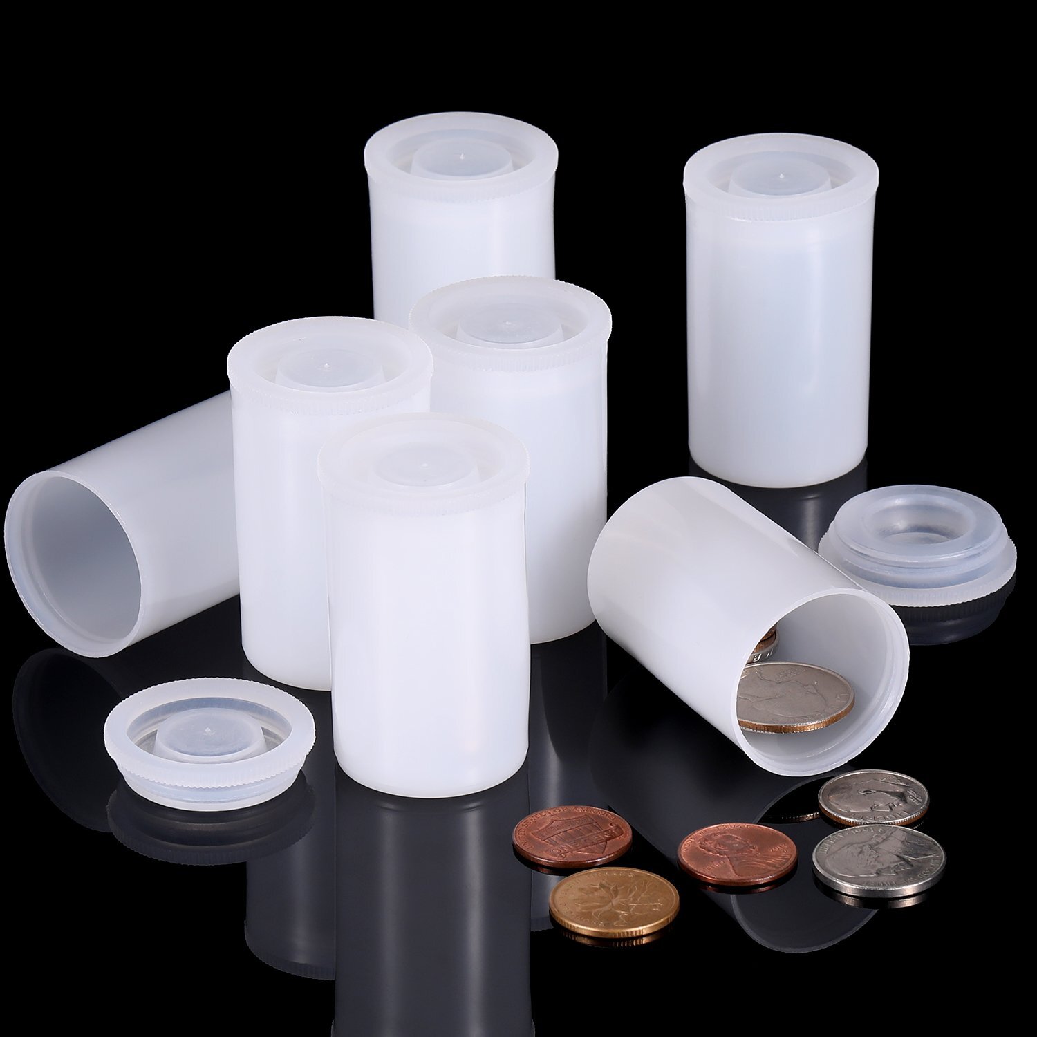 30 Pcs 35mm Plastic Film Canister Holder Empty Camera Reel Containers with Lids