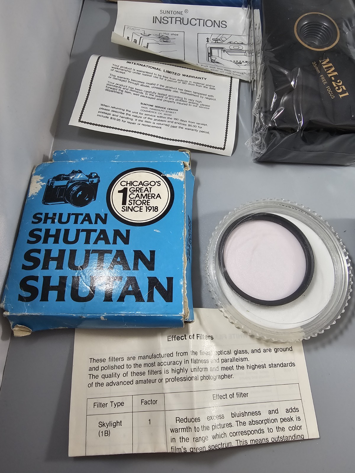 Lot of Vtg Photography Equipment: 2 Cameras Lens Filter Neck Strap Flash Lead