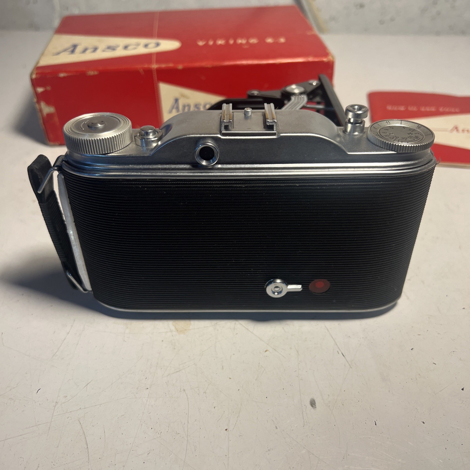 Rare Vintage Ansco Viking 120mm 6.3 Camera And Box Instructions