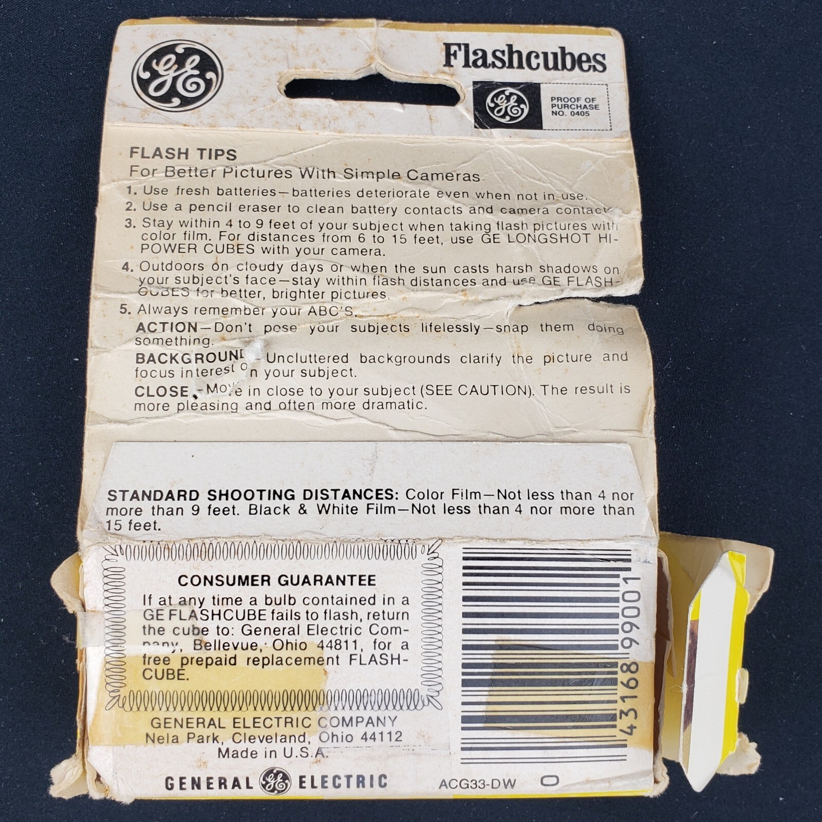 3 Cubes 12 Flash GE General Electric Flashcubes Photo Flash Bulb Camera Flash