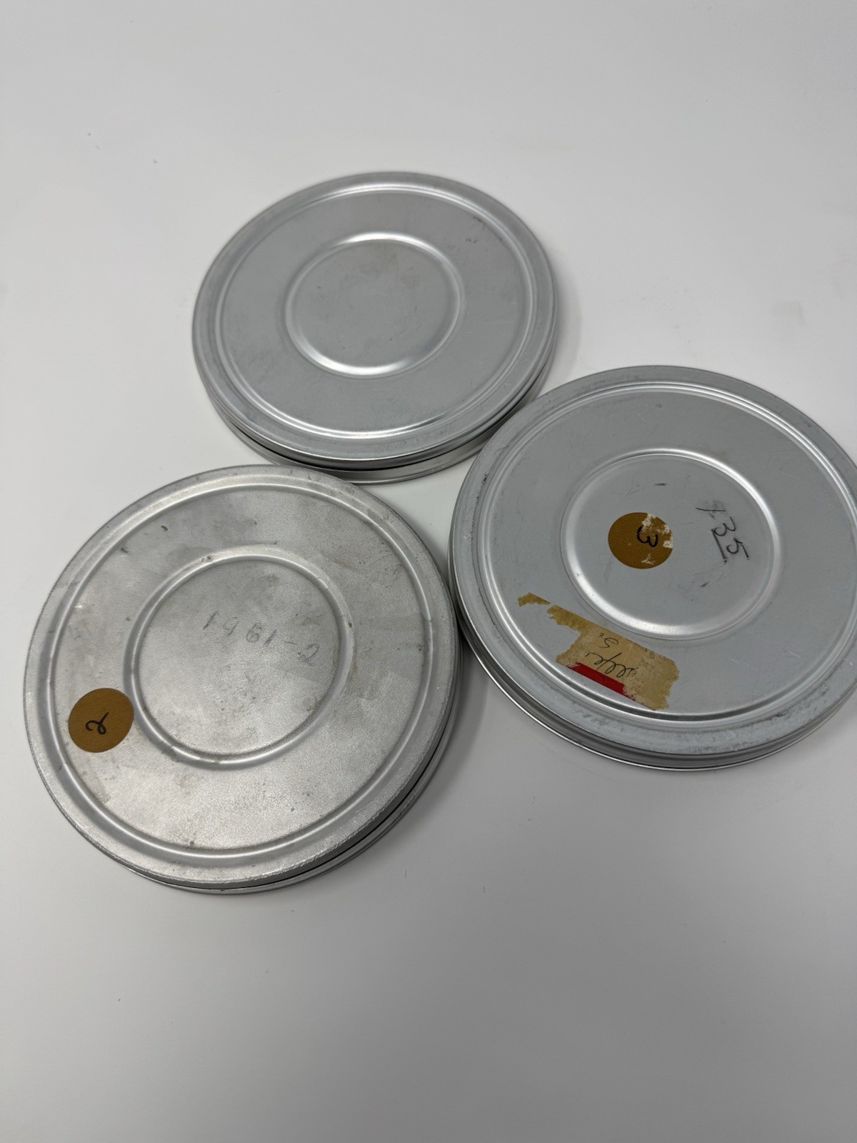 Lot of 3 Vintage Eastman Kodak 200ft 8mm Film 5” Metal Canisters w/ Empty Reels