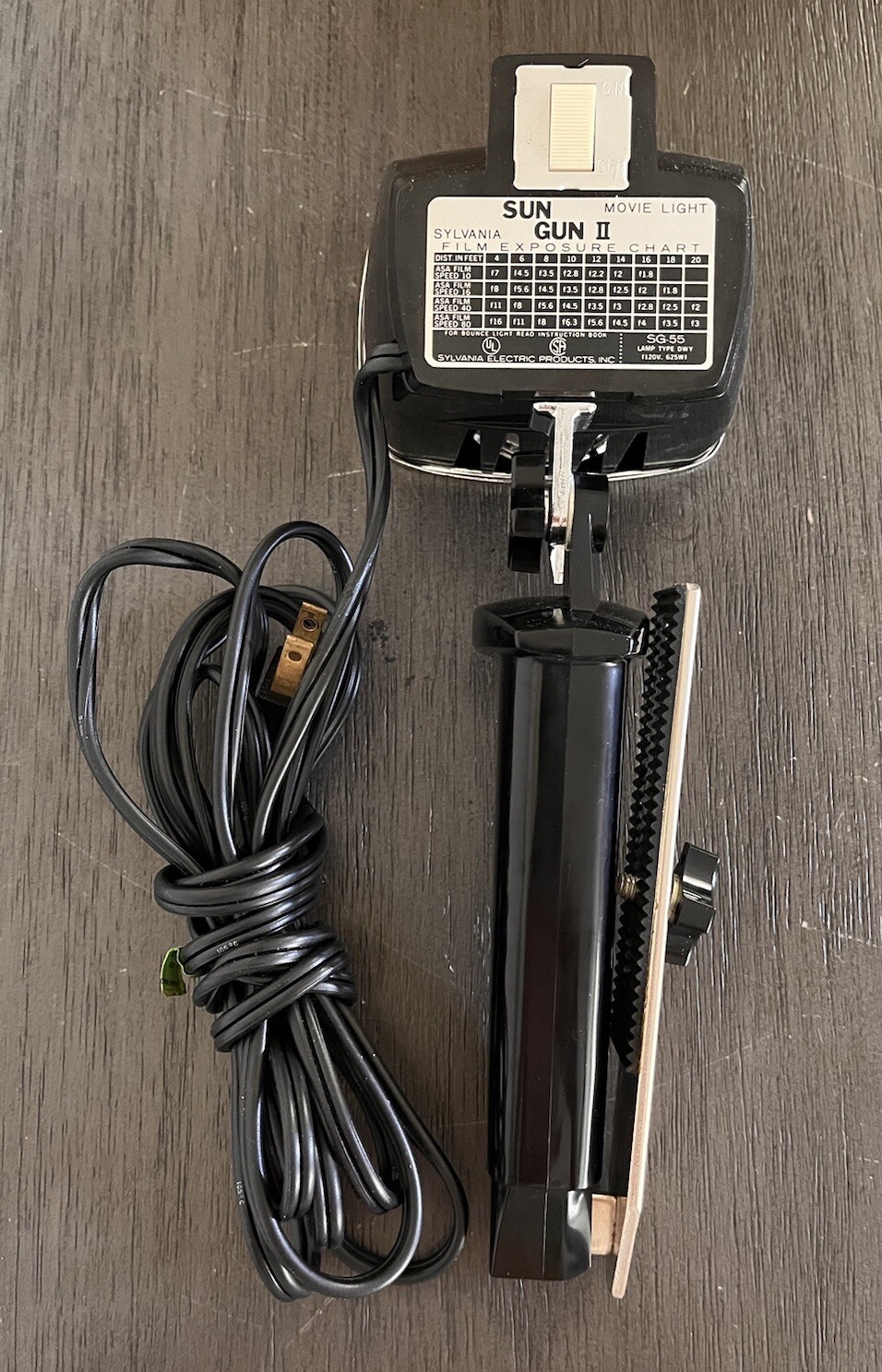 Vintage SYLVANIA SUN GUN II SH-55 Adjustable Movie Camera Light WORKS WELL