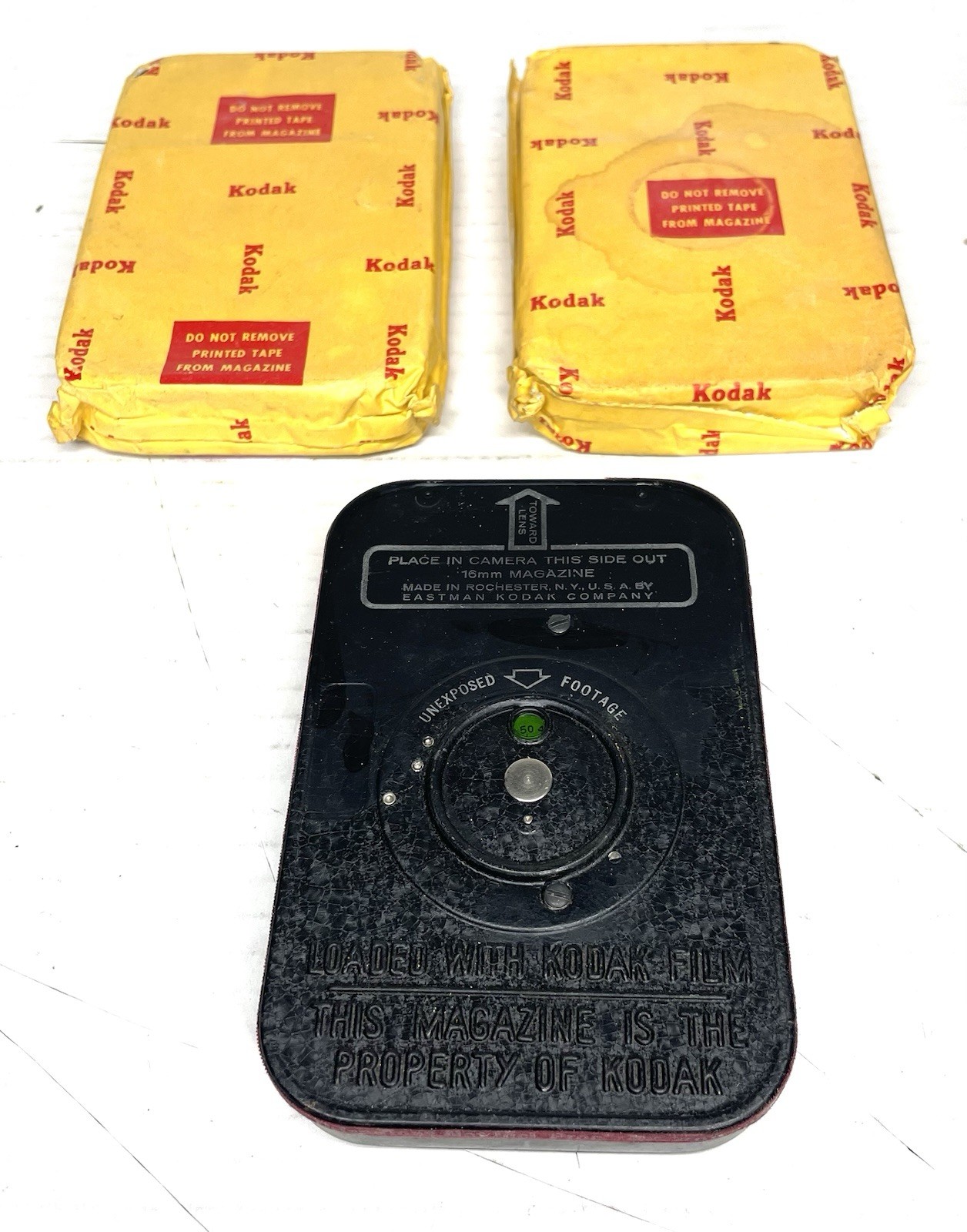 VINTAGE 3 LOT CINE-KODAK 16mm MOVIE FILM MAGAZINE EXPIRED & UNUSED L@@K!!
