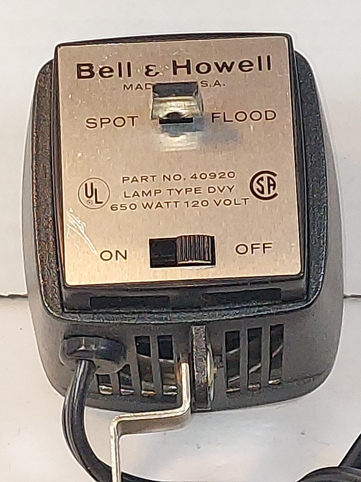 Bell & Howell Camera Spot Light Flood Light Part No 40920